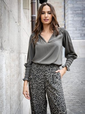 Alternative view of Constance Silk Blouse - Khaki