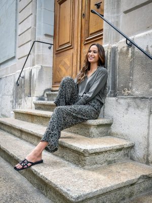 Isa Silk Pants - Sahara Khaki