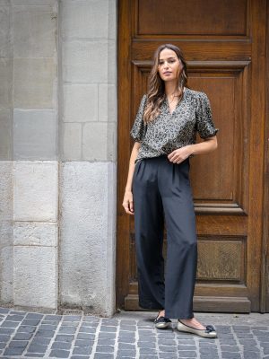 Alternative view of Isa Silk Pants - Black