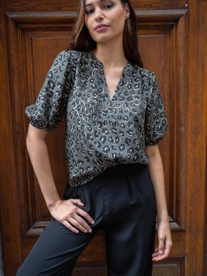 Vero Silk Blouse - Sahara Khaki