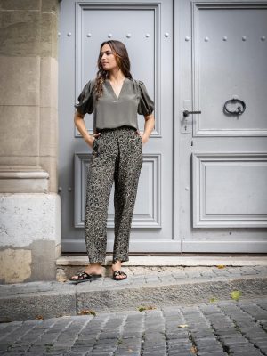 Vero Silk Blouse - Khaki